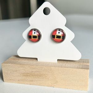 Handmade Santa Shirt Stud Earrings